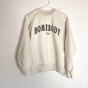 The Arrivals Homebody Cream Cotton Crewneck Sweatshirt